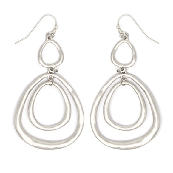 Trio Teardrop Link Dangle Earrings - Picture 2 of 2